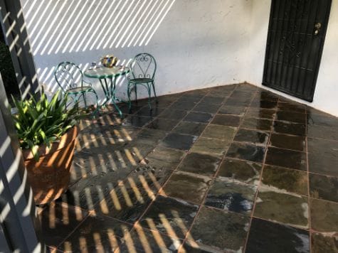 this image shows colored concrete pool deck in Scottsdale AZ